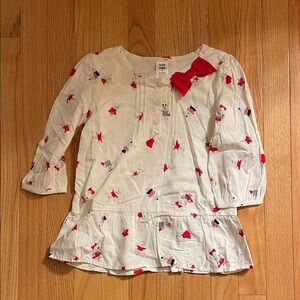 Olivia the pig Cream and Red Girls' Blouse with Bow